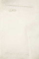 Ivory Linen 3 Piece Suit - Yoosuitan