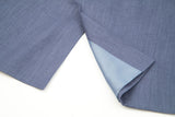 Denim Blue Linen 3 Piece Suit - Yoosuitan