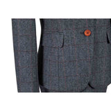 Traditional Grey Estate Herringbone Tweed 3 Piece Women Suit