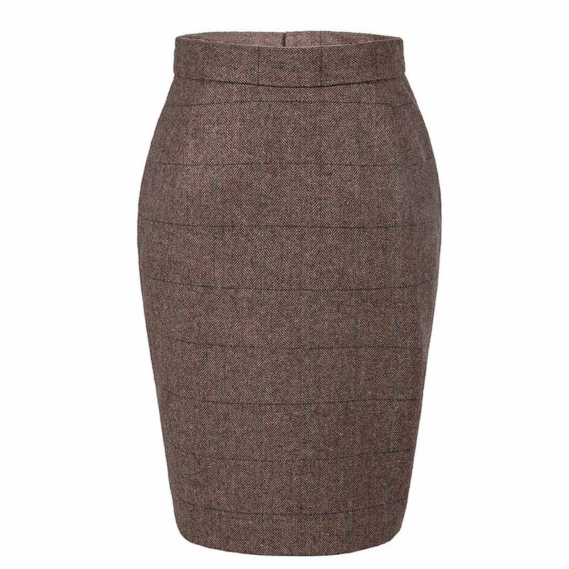 Brown Estate Herringbone Tweed 3 Piece Women Suit