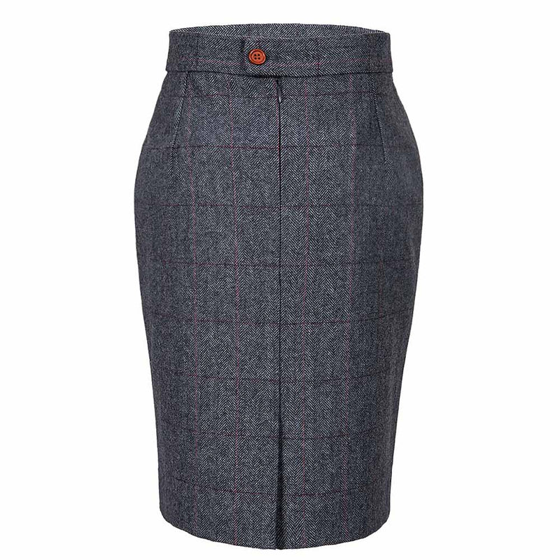 Traditional Grey Estate Herringbone Tweed 3 Piece Women Suit