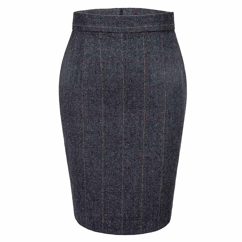 Dark Grey Estate Herringbone Tweed 3 Piece Women Suit