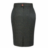 Green Herringbone Tweed 3 Piece Women Suit