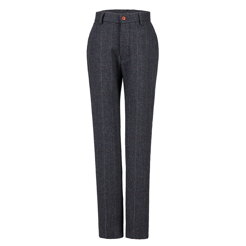 Dark Grey Estate Herringbone Tweed 3 Piece Women Suit