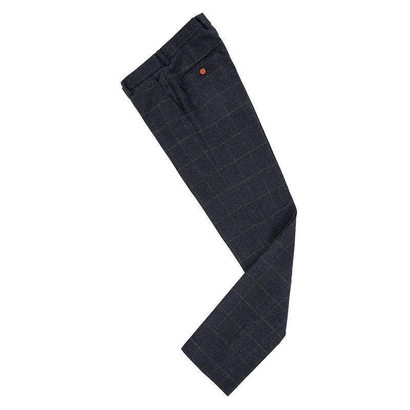 Dark Navy Windowpane Tweed 3 Piece Suit