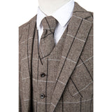 Blown Windowpane Herringbone Tweed 3 Piece Suit - Yoosuitan