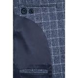 Blue Windowpane Tweed 3 Piece Suit - Yoosuitan