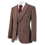 Blown Overcheck Twill Tweed 3 Piece Suit - Yoosuitan