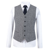 Black White Houndstooth Tweed 3 Piece Suit - Yoosuitan