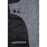 Black White Houndstooth Tweed 3 Piece Suit - Yoosuitan