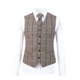 Blown Windowpane Herringbone Tweed 3 Piece Suit - Yoosuitan