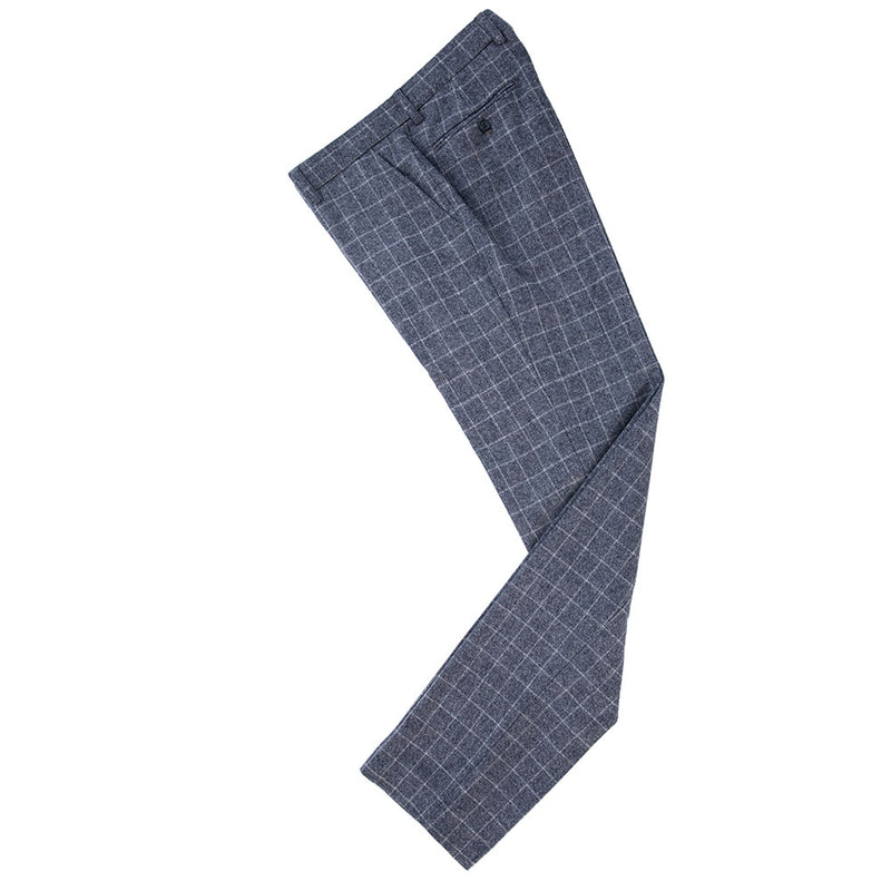 Blue Windowpane Tweed 3 Piece Suit - Yoosuitan