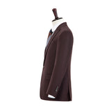 Brick Red Worsted Wool One Button 3 Piece Suit - Yoosuitan