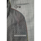 Light Grey Plaid Wool 3 Piece Suit - Yoosuitan