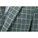 Light Green Overcheck Twill Tweed 3 Piece Suit