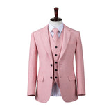 Pink Flannel Tweed 3 Piece Suit - Yoosuitan