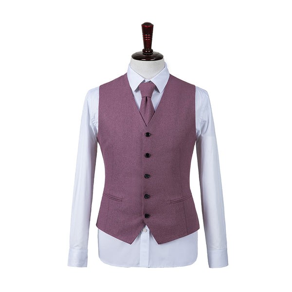 Mauve Flannel Tweed 3 Piece Suit - Yoosuitan