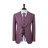 Mauve Flannel Tweed 3 Piece Suit - Yoosuitan