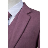 Mauve Flannel Tweed 3 Piece Suit - Yoosuitan