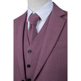 Mauve Flannel Tweed 3 Piece Suit - Yoosuitan