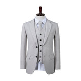 Pale With Colored Yarn Flannel Tweed 3 Piece Suit - Yoosuitan