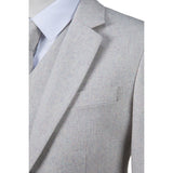 Pale With Colored Yarn Flannel Tweed 3 Piece Suit - Yoosuitan