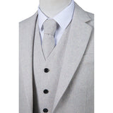 Pale With Colored Yarn Flannel Tweed 3 Piece Suit - Yoosuitan