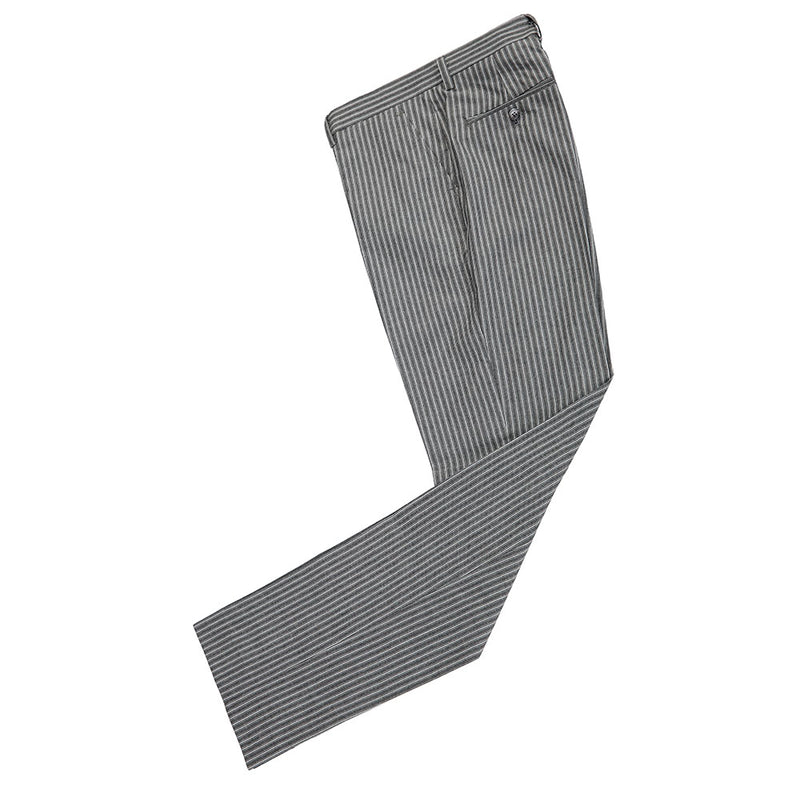 Light Grey Stripe Linen 3 Piece Suit - Yoosuitan