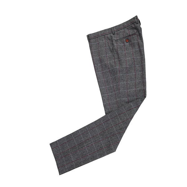 Grey Plaid Tweed Pants