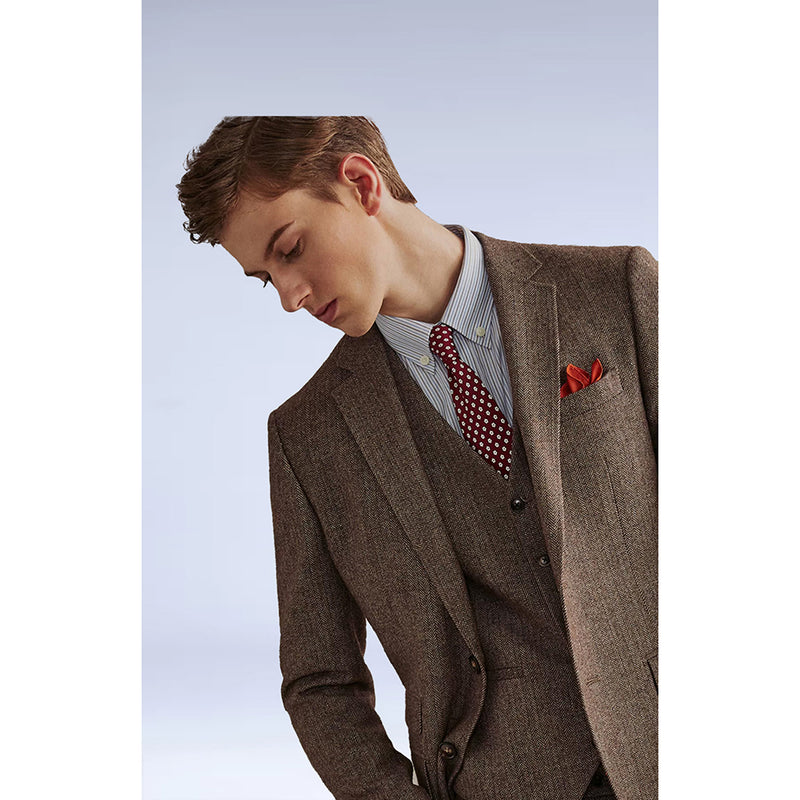 BlOWN ESTATE HERRINGBONE TWEED 3 PIECE SUIT - Yoosuitan