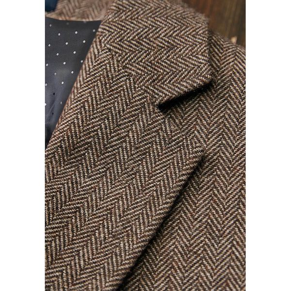 BlOWN ESTATE HERRINGBONE TWEED 3 PIECE SUIT - Yoosuitan